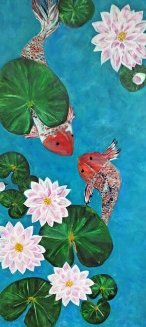 Water Lilies & Koi - Original