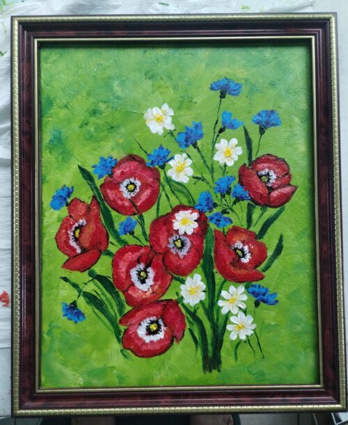 Poppies, Daisies & Bachelor Buttons - Original